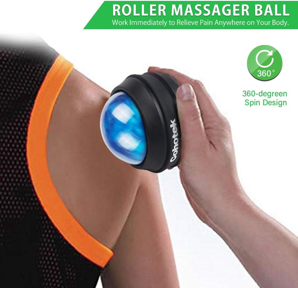 Cohotek 6PCS Massage Ball Roller Set, 2 Size Spiky Ball, 1 Lacrosse Ball, 1 Peanut Ball, 1 Roller Stick, 1 Manual Massage Ball, Mobility Balls for Trigger Point Relief and Plantar Fasciitis Therapy: Sports & Outdoors