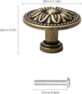 YSDMY 8 Pcs Antique Bronzy Cabinet Knobs 30mm Vintage Drawer Pull Handles view 2