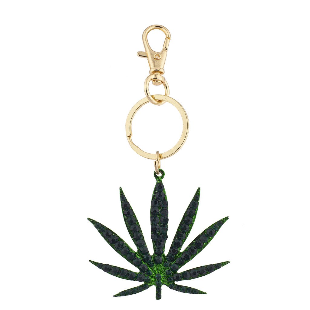Lux Accessories Marijuana Weed Pot Leaf 420 Green Pave