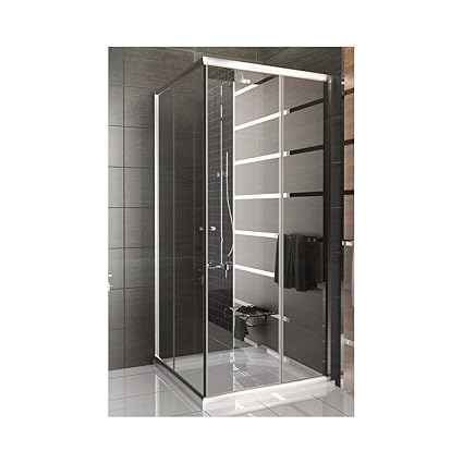 Duschkabine Glasdusche ca. 80x80x190 cm Eckeinstieg Duschabtrennung mit Nanobeschichtung/Eck Dusche Eckkabine ESG mit Easy Cl