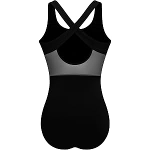 DYDIGOO Ballet Leotard for Women Mesh Tank Dance Leotard | Chest Lining, Full Front Lining for Privacy Protection, High Stret