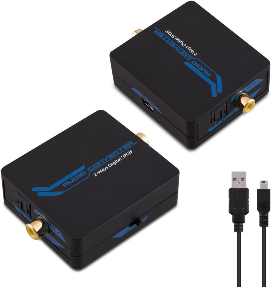kwmobile Koaxial Toslink Converter Digital SPDIF Konverter Audio