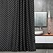 AIMJERRY Black Waterproof Fabric Shower Curtain Polyester Striped 72