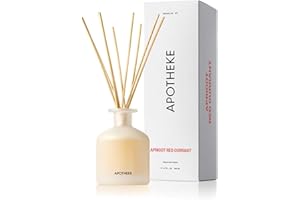 Apotheke Luxury Scented Oil Reed Diffuser for Home (Apricot Red Currant) - Home Fragrance Diffuser Set with Sticks