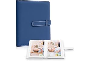 Photo Album 4x6 Photos - 68 Pockets Small Mini Capacity Premium Vegan Leather Cover Album, Portable Wallet Photo Case for Boy