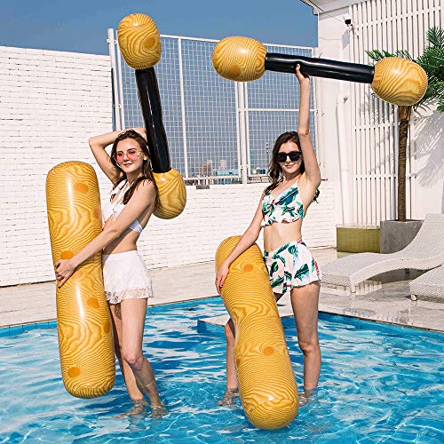 MENGDUO 2 Pcs Set Inflatable Floating Row Toys, Adult Children Pool Party Water Sports Games Log Rafts to Float Toys