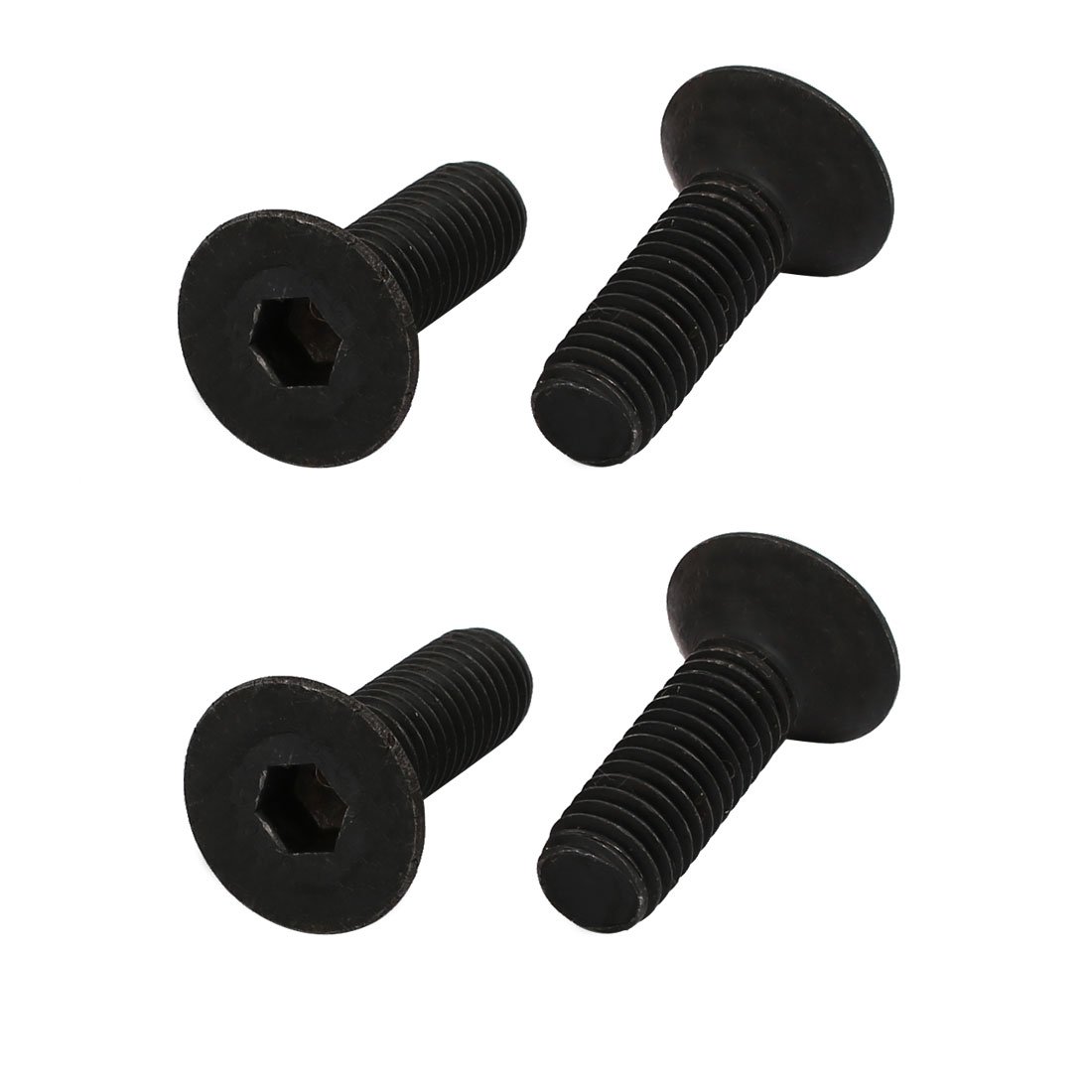 Sourcingmap 4pcs M8x25mm 10.9 Grade Flat Countersunk Head Hex Socket Left Hand Thread Bolt
