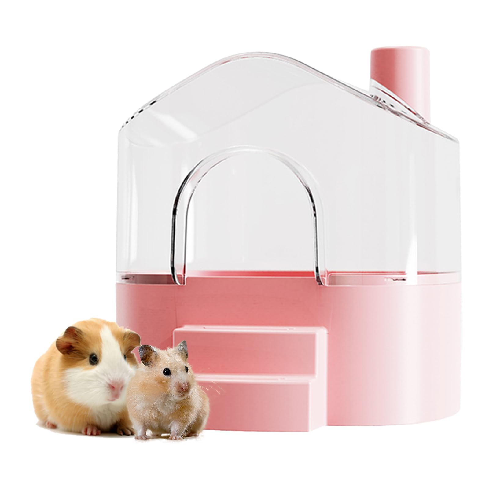 Photo 1 of SQUSIMEI Hamster Sand Bath Container Box Large Space Hamster Bathtub Digging Sand Container for Pygmy Hamsters, Chinchilla, Rats, Mice, Gerbils, Other Small Animal (Pink)