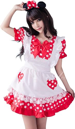 Amazon Anna Mu ハロウィン 仮装 エプロン 付き ディズニー ミニーマウス ミニー コスプレ 衣装 大人用コスチューム Z1345fba コスプレ 仮装 通販