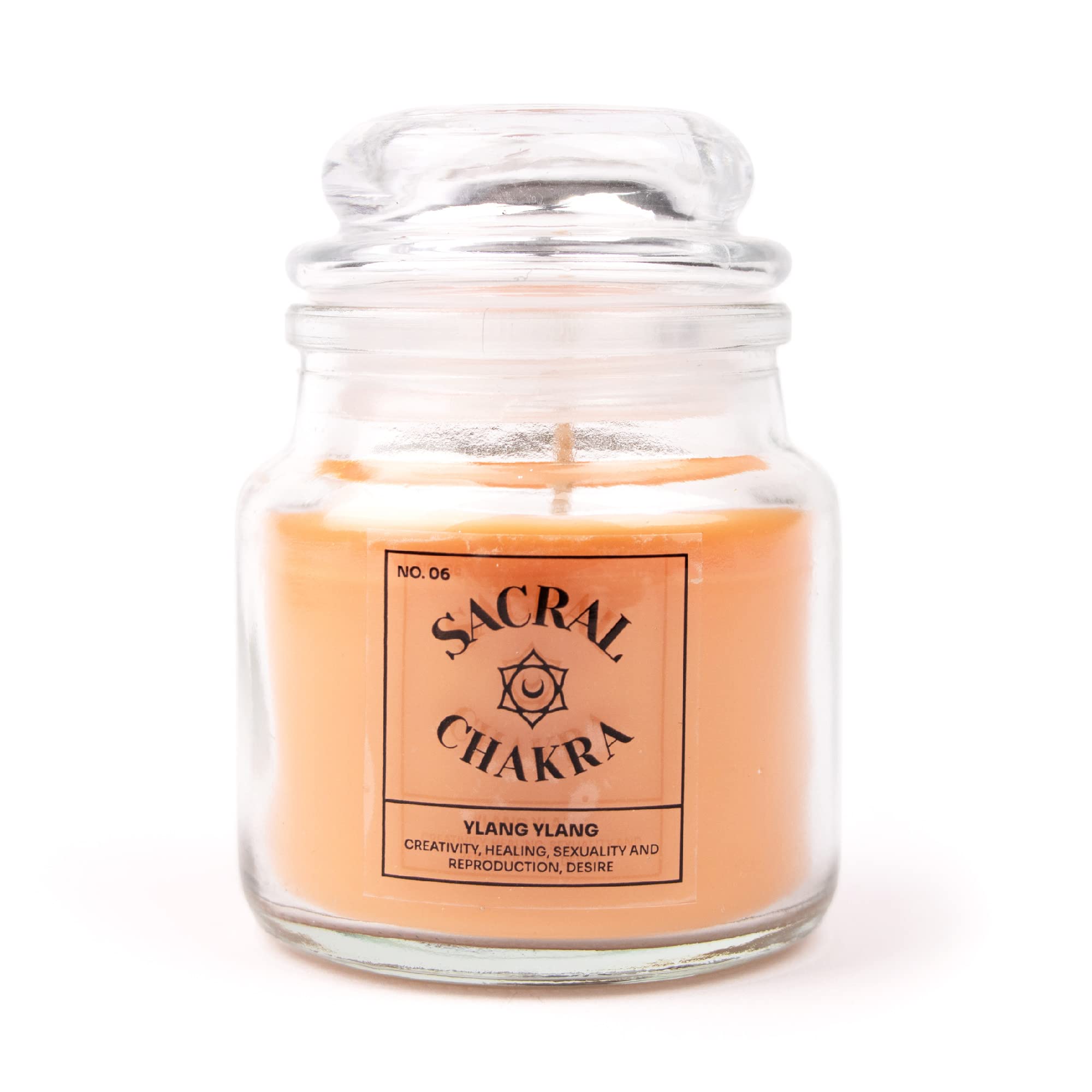 Myga Scented Candle - Sacral Chakra Candle with Soy Wax & Essential Oil Blend, 100% Vegan and Eco-Friendly - Perfect for Relaxation, Yoga, Meditation & Aromatherapy - Ylang Ylang