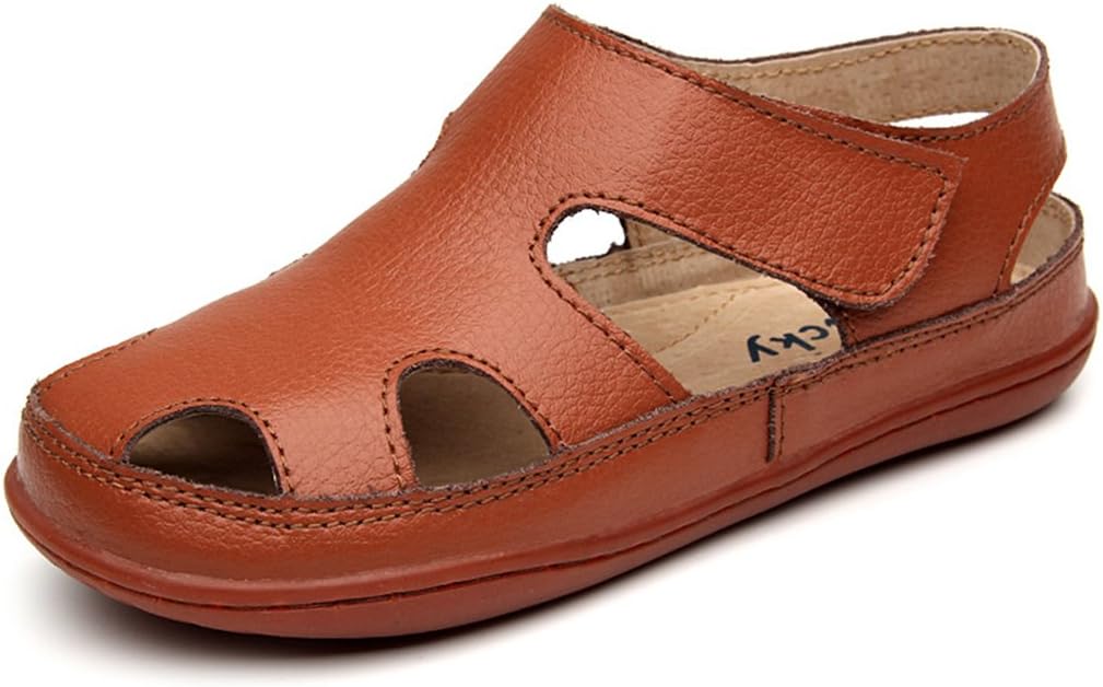 Tortor 1Bacha Kid Boys Girls Leather Closed Toe Wide Sandals (Toddler/Little Kid/Big Kid)