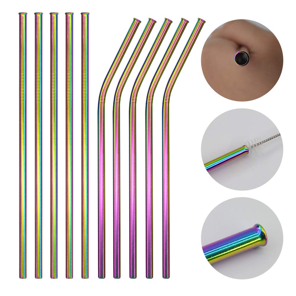 MultiColor Colorful Metal Straws Stainless Steel Straws FDA 8.5\