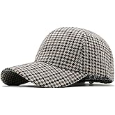Xilery Women's Men's Stylish Tweed Plaid Checked Wool Blend Baseball Cap Trucker Hat Casual Dad Hat
