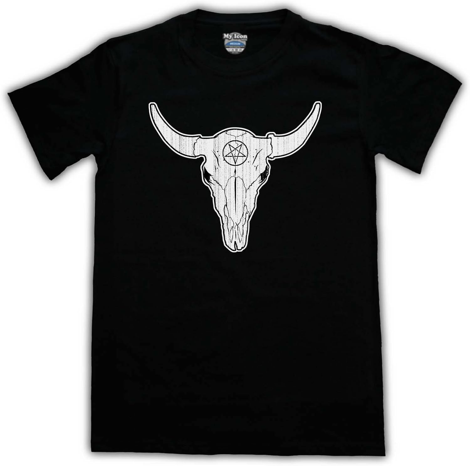Buffalo Skull Illustration Mens TShirt Amazon.co.uk Clothing