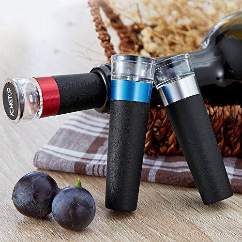 ACMETOP Wine Saver-Wine Stopper Vacuum set with 3 wine Bottle Stoppers-Wine Preserver Vacuum Pump and Rubber Wine Stopper Set To Preserve Wine Flavor and Fresh up to 7 days
