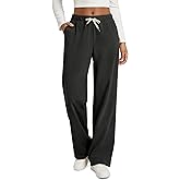 ODODOS Women's Brushed Fleece Straight Leg Pants – Cozy Warm High Waisted Relaxed Lounge Sweatpants with Pockets, 29" Inseam