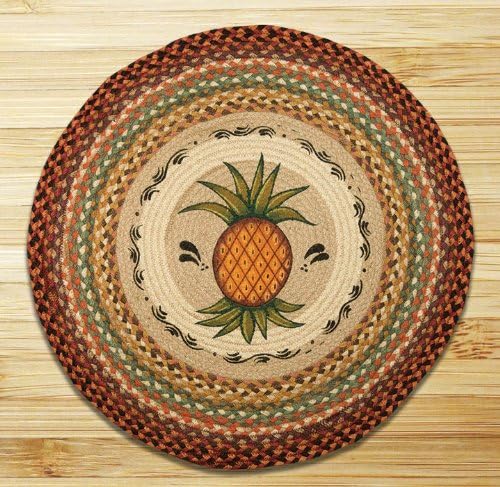 Earth Rugs Round Rug, 27", Burgundy/Ivory