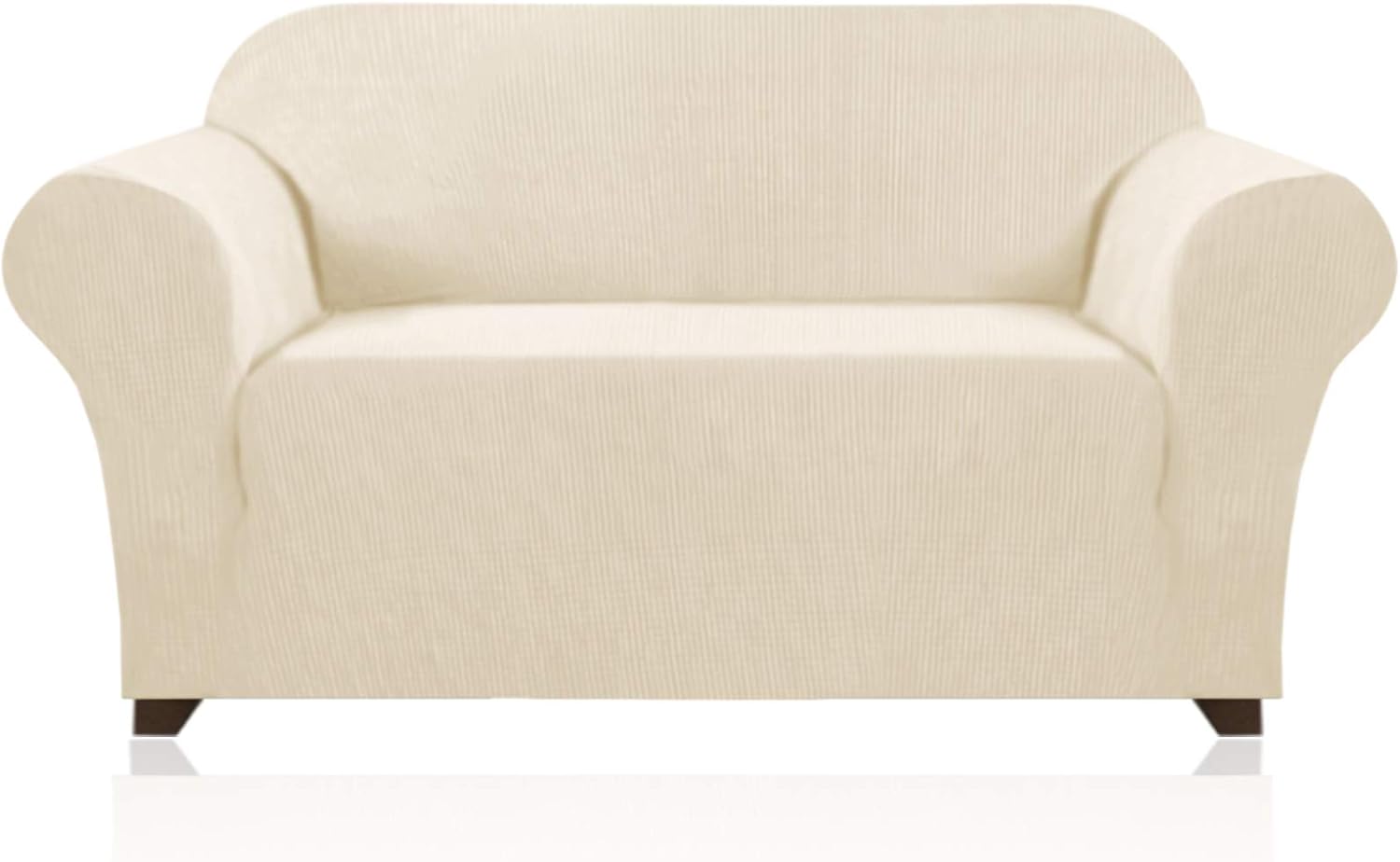 Slipcovers - Stretch Sofa Slipcover 1 Piece Sofa Cover for 2 Cushion Couch Furniture Protector/Cover Couch with Elastic Bottom Soft and Durable Sofa Cover Pet Protector (Loveseat, Biscotti Beige)