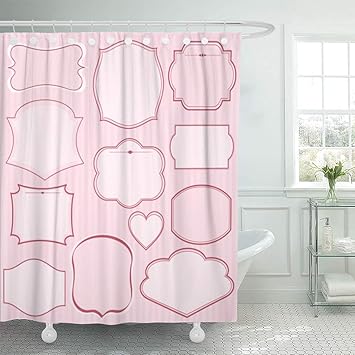 Amazon Com Emvency Shower Curtain Black Border Of Pink Frames And