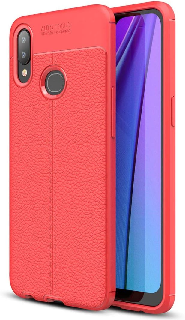 WindCase Galaxy A10s Case, Litchi Skin Anti-slip Resilient TPU Armor Ultimate Protection Case Cover for Samsung Galaxy A10s Red
