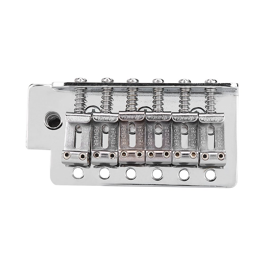 Guitar Tremolo Bridge, Zinc Alloy 6 Strings Electric Guitar Tremolo Bridge Single Locking System with Bar for Fender Guitars