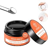 modelones Solid Nail Glue Gel for Acrylic Nails Tips, 30g False Nails Glue | Gel Glue Long-Lasting Strong Adhesion, Need UV Light Cured