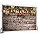 7x5ft Brown Wood Kids Christmas Backdrop Wooden Wall Christmas Backdrops for Photography Red Ball Pine Tree Christmas Party Backdrops Merry Christmas Backdrop for Family