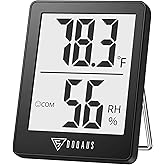 DOQAUS Digital Hygrometer Indoor Thermometer Humidity Meter, Black | Mini Room Thermometer, 5s Fast Refresh, Accurate Temperature and Humidity Monitor for House, Baby Room, Greenhouse, Incubator