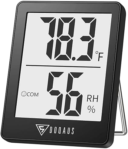 Thermometers & Weather Instruments - DOQAUS Digital Hygrometer Indoor Thermometer Humidity Meter Room Thermometer with 5s Fast Refresh Accurate Temperature Humidity Monitor for Home, Bedroom, Baby Room, Office, Greenhouse, Cellar (Black)