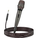 JAMELO Wired Microphones for Singing, Metal Dynamic Handheld Mic | Karaoke Mic with 5M XLR to 1/4" Cable for Speakers/Mixer/AMP, Handheld Cardioid Microphone for Karaoke Singing Speech Wedding