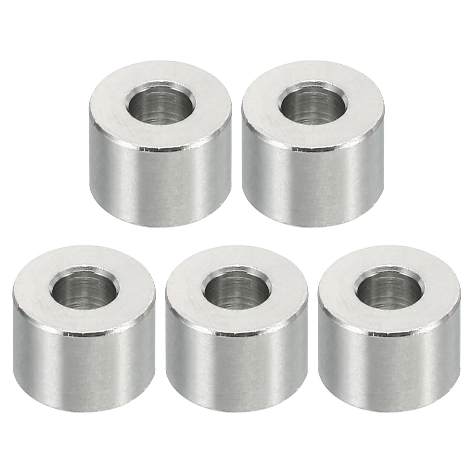 PATIKIL M5 Stainless Steel Spacers, 5 Pcs Metal Spacer Stainless Steel 5.2mm ID x 12mm OD x 8mm L Stainless Steel Spacer Screw Standoff Round for 1/5inch or M5 Screw Bolts