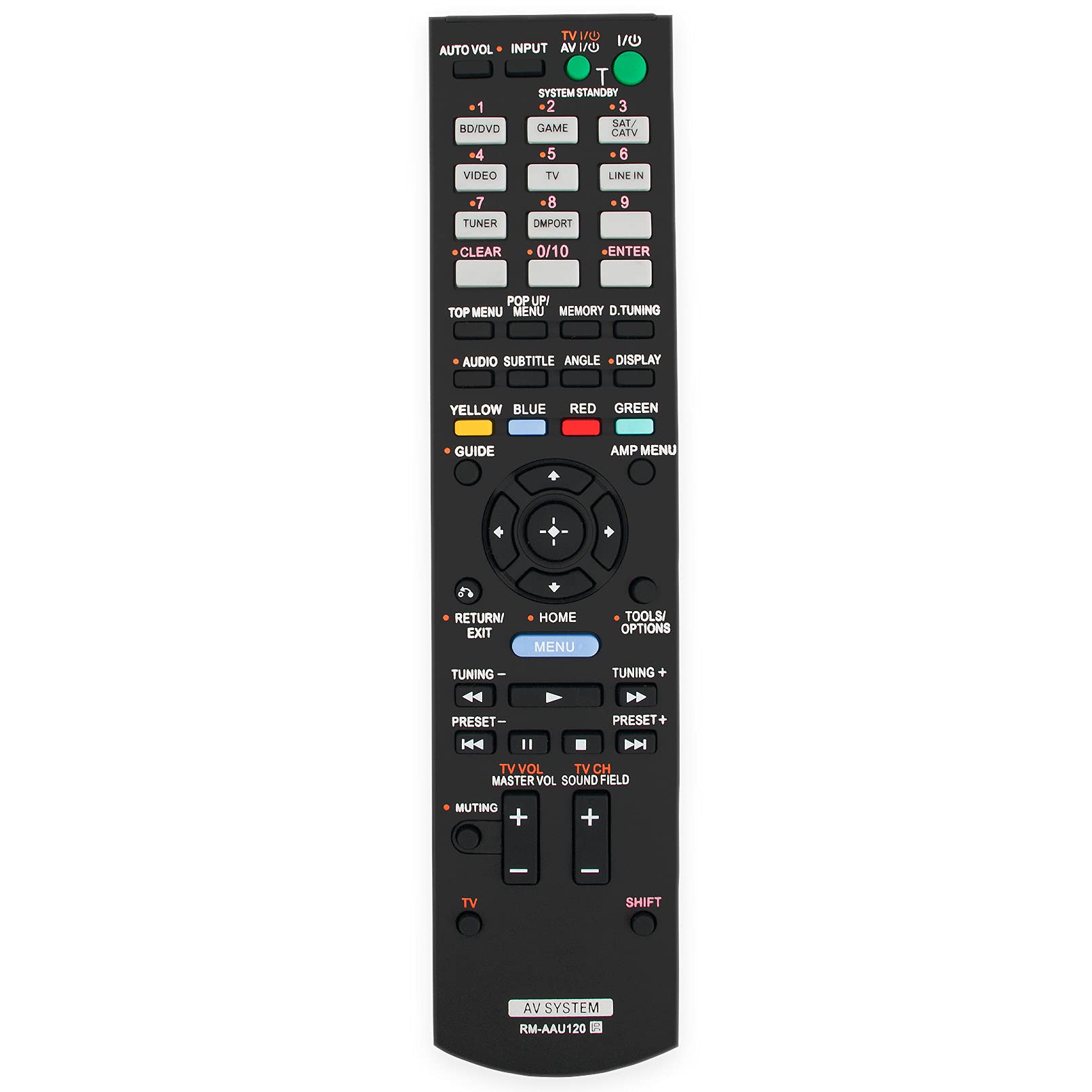 New RM-AAU120 Replace Remote Control - RMAAU120 AV System Remote Control Replacement fit for SONY HTS-S380 HT-SS380 HTSS380 STRKS380 SS-WSB103 SS-TSB105 SS-CTB102 Home Theatre System Remote Controller