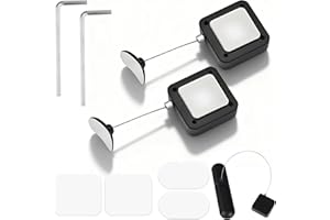 HINGTAI 2Pcs Retractable Remote Control Tether, Remote Control Leash Holder Kit Includes Adhesive Pads and Wrench for TV Remotes, Phones | Securely Attach Streaming to Prevent Misplacement