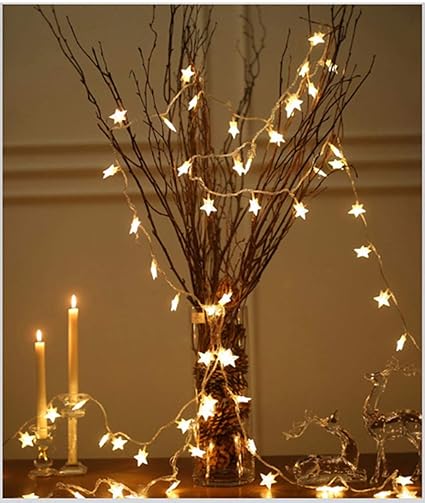 Amazon Com Crystal Clear Star Fairy String Lights Waterproof 40
