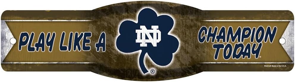 FGCSports Notre Dame Play Like A Champion Today PLACT Fighting Irish 4 x 17 Plastic Street Sign