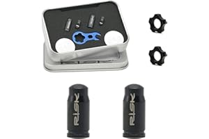 VORTIKA Presta Valve Caps Nuts Wrench Tool Set, TC4 Titanium Alloy Bike Tire Valve Cap, MTB Road Mountain Bike Bicycle Dust Caps Presta Dust Covers for Inner Tube Gas Nozzle (Black)