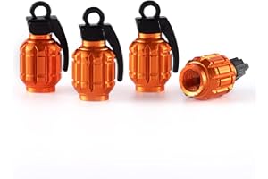 GaRhomxy Tire Caps, Car Tire Valve Stem Caps, Air Caps Cover, Personalized Tire Trim Accessories Dust Tire Covers for Cars, Universal Car Tire Caps for SUVs, Trucks Bicycles and Motorcycles (Orange)
