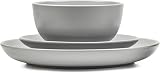 Dawsons Living Amalfi 16 Piece Dinner Set Grey Ceramic Kitchen Dinnerware view 6