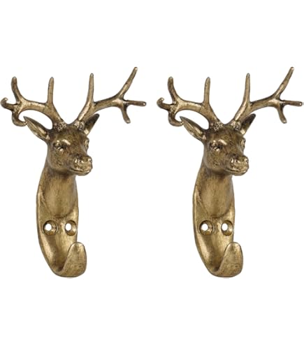 Ciervo Decorativo Dehner Hierro Fundido, Ganchos, Estilo Rústico