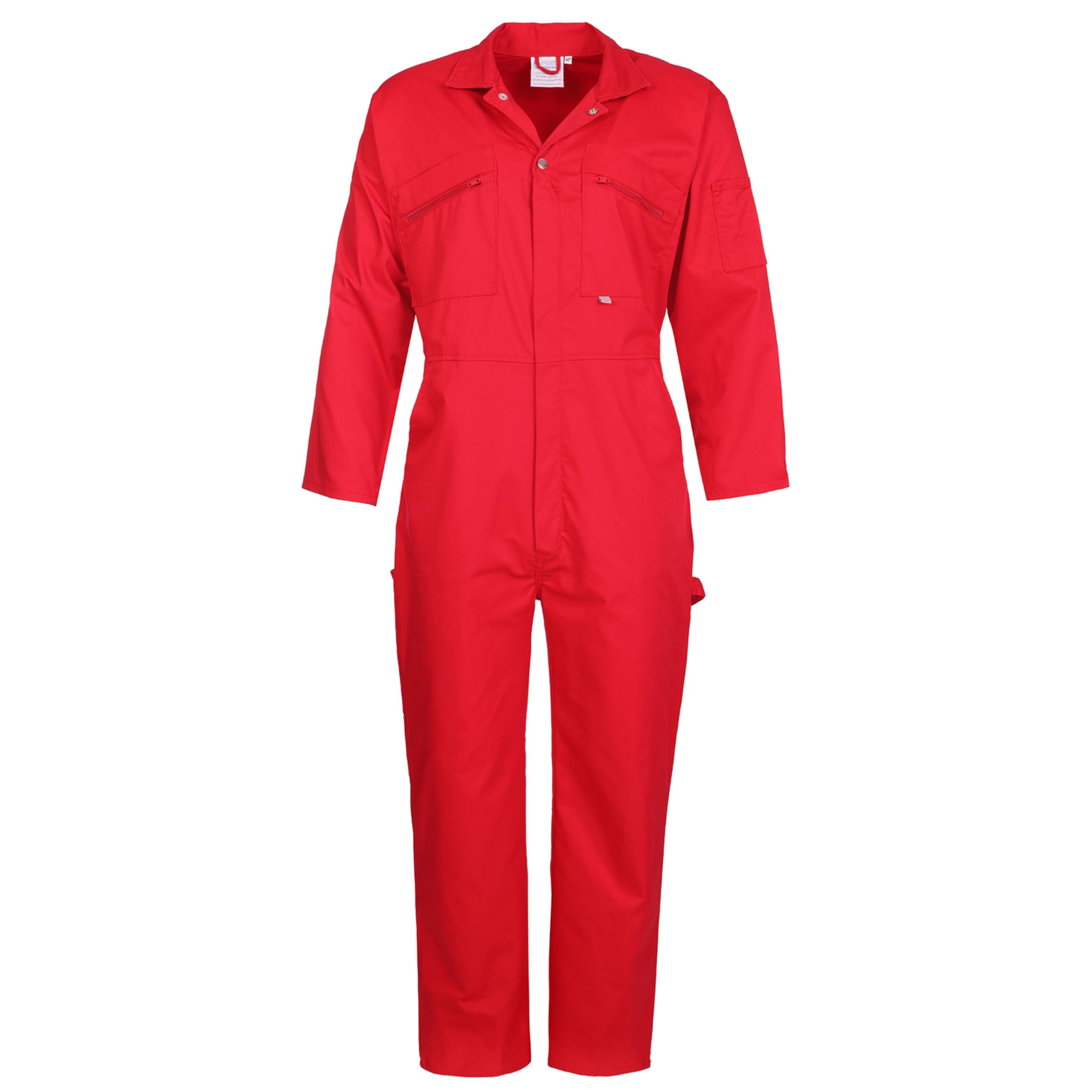 Fort - Zip Front Coverall - Red - 48" - Handy Pockets - Work Overalls for Men