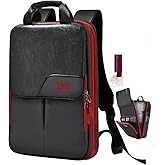 ZINZ Slim & Expandable Laptop Backpack 15.6 16 17 inch Travel Business Backpack Water-Resistant Daypack for Men and Women,Black red