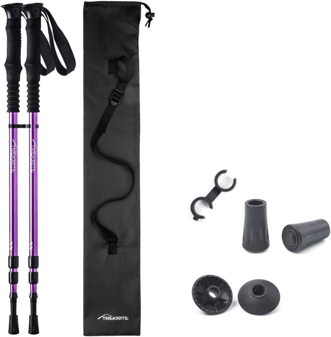 Pair of Trekrite Women's Telescopic Antishock Hiking Sticks/Walking Poles - Purple or Teal