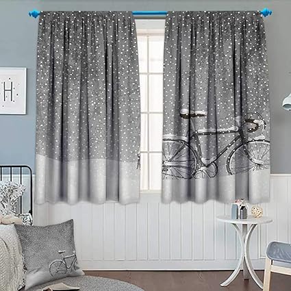 Amazon Com Anhounine Winter Blackout Curtain Bicycle Covered With