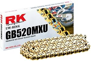 RK Racing Chain GB520MXU-116 (520 Series) Gold 116 Link Extreme Performance Narrow Clearance Off-Road and ATV UW-Ring Chain with Connecting Link