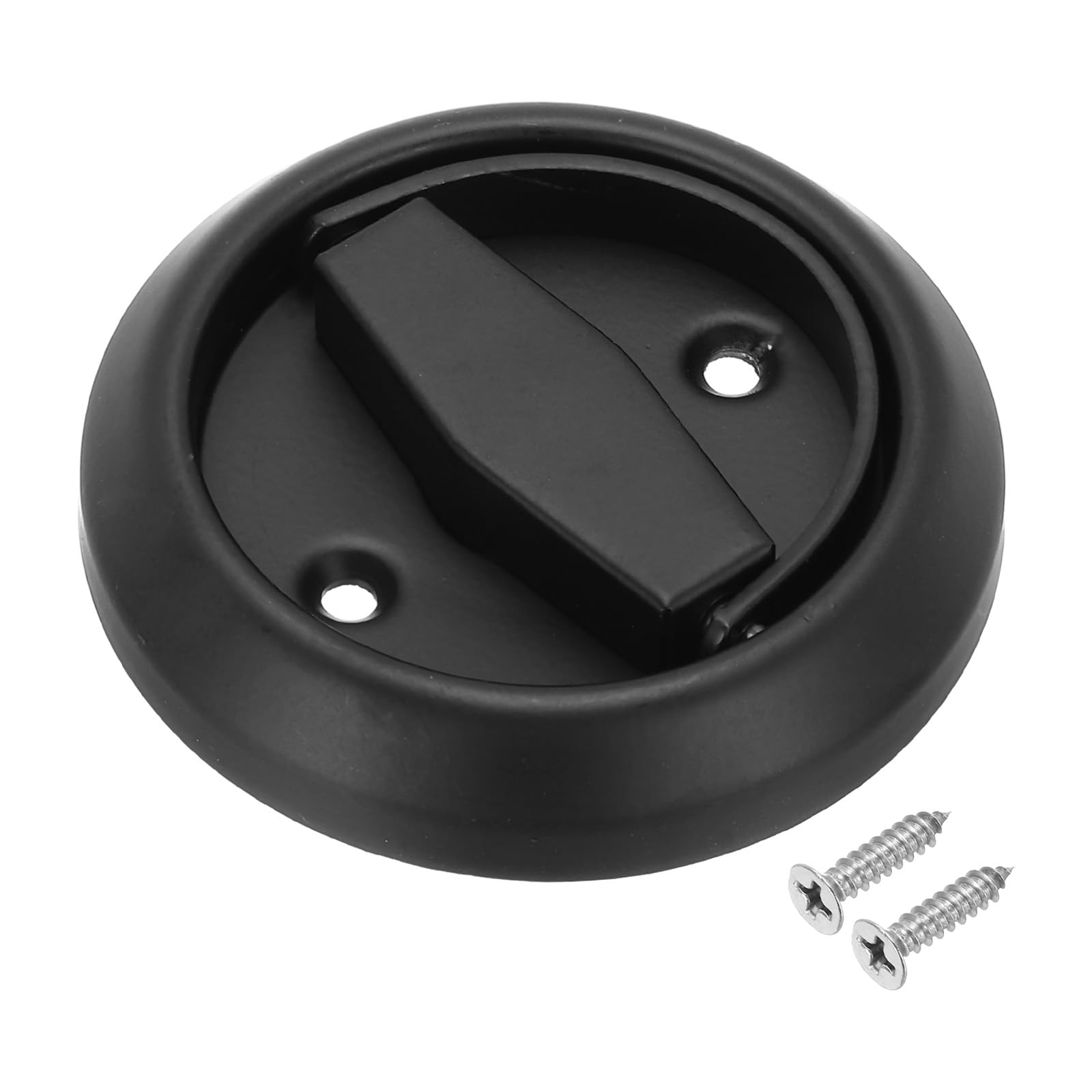 PATIKIL Recessed Sliding Door Pulls Handles 304 Stainless Steel Round Hidden Closet Finger Flush Knob with Screws for Door Drawer Wardrobe, Black โ image 1