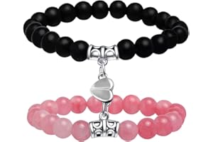 Smilelife Dual-Sized Matching Heart Magnetic Bracelets for Couples, Best Friends & Family - Perfect Gifts for Parents and Daughter