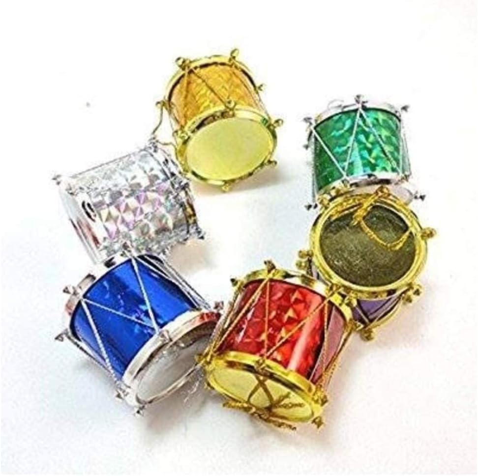 IMTION Christmas Decoration ( Decoration Drum Set 12 pcs use for Christmas Tree + Free Cartoon Striker for Kids ) (( Drum Set 12 pcs ))