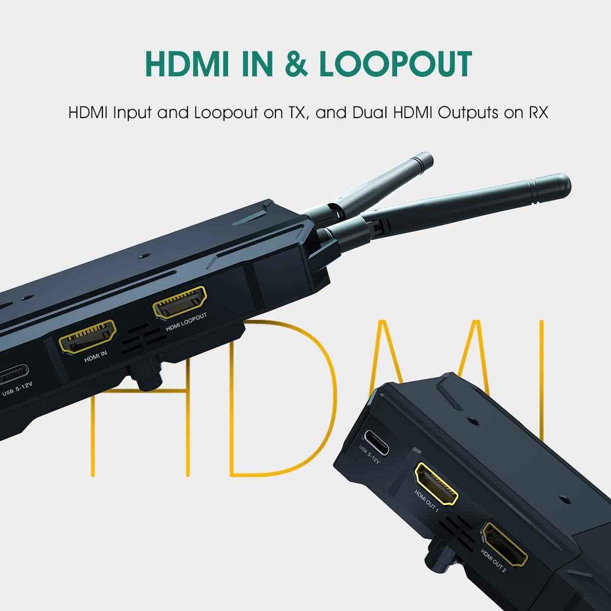 Hollyland Mars 300 PRO HDMI Loopout Wireless Transmitter and Receiver for SLR/MILC Camera with 300ft Long Range 0.08S Low Latency 1080P HD Video Transmission System (Enhanced) : Camera & Photo