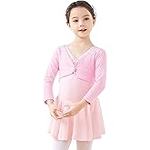 Daydance Girl's Dance Crop Tops Ballet Wrap Shrug Sweater Long Sleeve