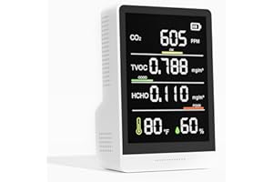 MXY Air Quality Monitor, Professional & Accurate CO2, TVOC, HCHO, Humidity& Temperature Particle Counter, for Home, Office, School, Hotel, Car